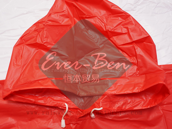 NFTB EVA red oversized rain poncho drawing string hood